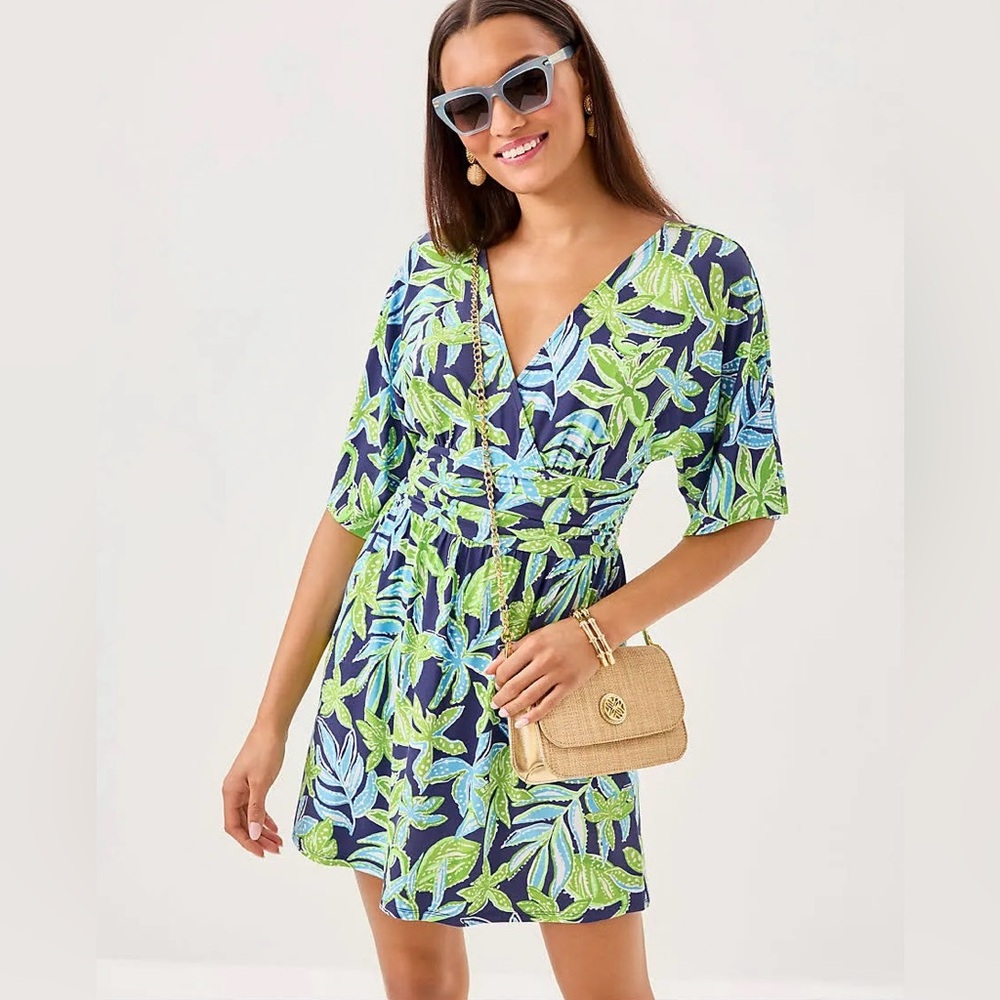 NWT Lilly Pulitzer Women’s Parigi knit skirt romper sapphire pool tropical tango